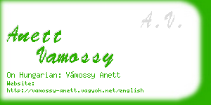 anett vamossy business card